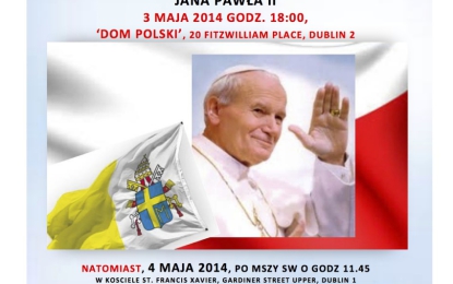 Uroczystości ku czci Jana Pawła II w Dublinie